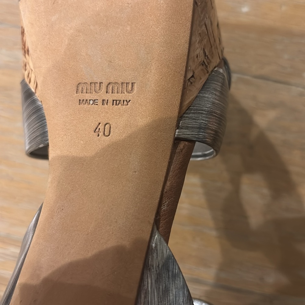 Silver And Cork Miu Miu Heels - image 6